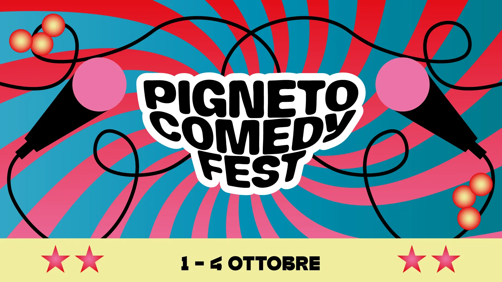 Key visual del Pigneto Comedy Fest, 1-4 ottobre
