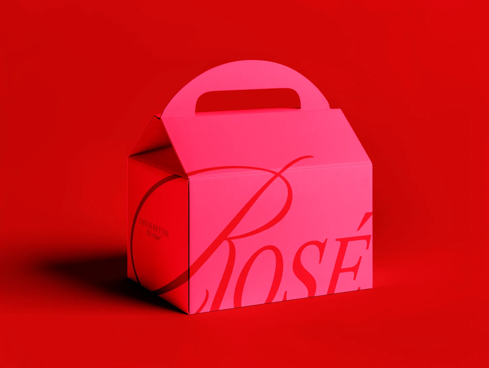 Dinner box rosa con il logo Rosé